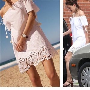 NEW! Madewell white eyelet cold shoulder dress MED